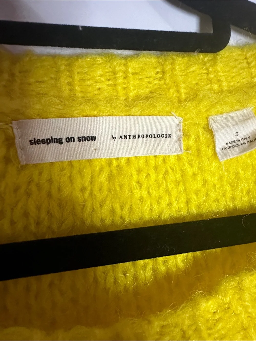 Anthropologie Yellow Open-Knit Diamond Crewneck Sweater